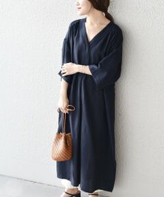 SHIPS / シップス ロング・マキシ丈ワンピース | シャドウストライプカフタンワンピース◇