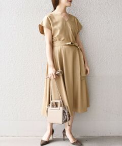 SHIPS / シップス ロング・マキシ丈ワンピース | リネンライクスラブワンピース◇