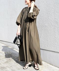 SHIPS / シップス ロング・マキシ丈ワンピース | コットンシルクピンタックワンピース◇