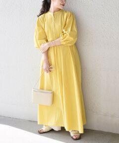 SHIPS / シップス ロング・マキシ丈ワンピース | コットンシルクピンタックワンピース◇