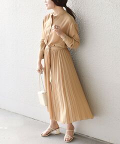 SHIPS / シップス ロング・マキシ丈ワンピース | プリーツコンビワンピース◇