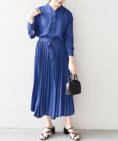 SHIPS / シップス ロング・マキシ丈ワンピース | プリーツコンビワンピース◇