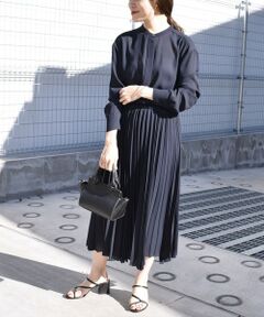 SHIPS / シップス ロング・マキシ丈ワンピース | プリーツコンビワンピース◇