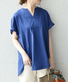 SHIPS any: USAコットン スキッパーTEE