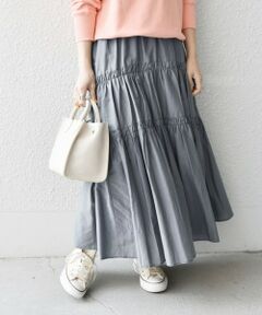 SHIPS / シップス ロング・マキシ丈スカート | SHIPS any: シルク ギャザー ティアード スカート〈ウォッシャブル〉