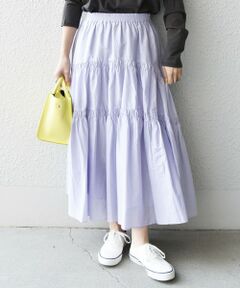 SHIPS / シップス ロング・マキシ丈スカート | SHIPS any: シルク ギャザー ティアード スカート〈ウォッシャブル〉