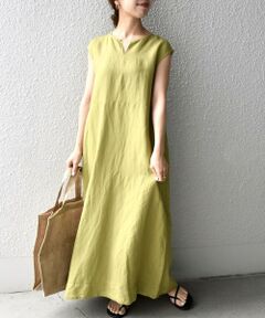 SHIPS / シップス ロング・マキシ丈ワンピース | SHIPS any:〈手洗い可能〉リネン ミックス マキシ ワンピース