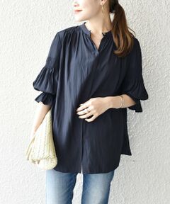 SHIPS / シップス シャツ・ブラウス | シャーリング7分袖ブラウス
