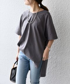 【WEB限定】〈UVカット〉USAコットンルーズVネックTEE◇