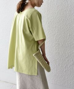 【WEB限定】〈UVカット〉USAコットンルーズVネックTEE◇