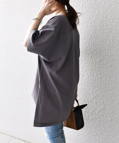 SHIPS for women / シップスウィメン カットソー | 【WEB限定】〈UVカット〉USAコットンルーズVネックTEE◇ | 詳細13