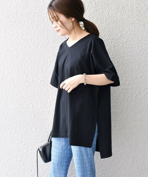 SHIPS for women / シップスウィメン カットソー | 【WEB限定】〈UVカット〉USAコットンルーズVネックTEE◇ | 詳細19