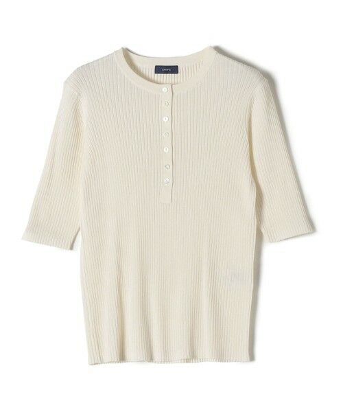 SHIPS / シップス ニット・セーター | コットンシルク ヘンリーネックリブトップス | 詳細1