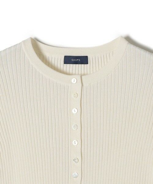 SHIPS / シップス ニット・セーター | コットンシルク ヘンリーネックリブトップス | 詳細2