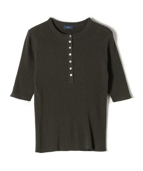 SHIPS / シップス ニット・セーター | コットンシルク ヘンリーネックリブトップス | 詳細11