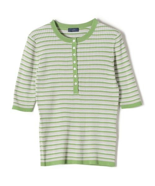 SHIPS / シップス ニット・セーター | コットンシルク ヘンリーネックリブトップス | 詳細23