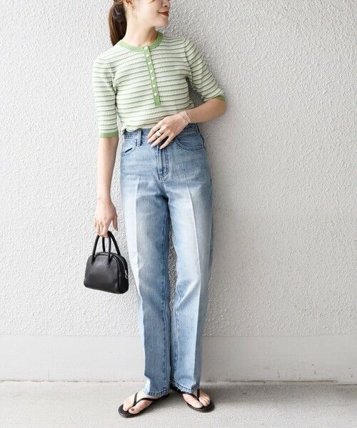 SHIPS / シップス ニット・セーター | コットンシルク ヘンリーネックリブトップス | 詳細30