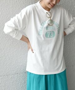 【SHIPS any別注】THE KNiTS: カレッジ ロングスリーブ TEE