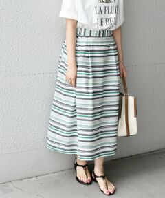 SHIPS / シップス ロング・マキシ丈スカート | SHIPS any: Paris Authentique マルチボーダー タック スカート〈ウォッシャブル〉