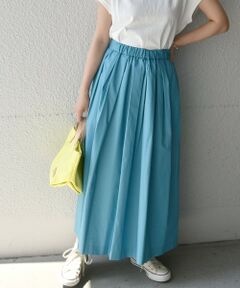 SHIPS / シップス ロング・マキシ丈スカート | SHIPS any: ランダムタック コットン フレアスカート〈ウォッシャブル〉