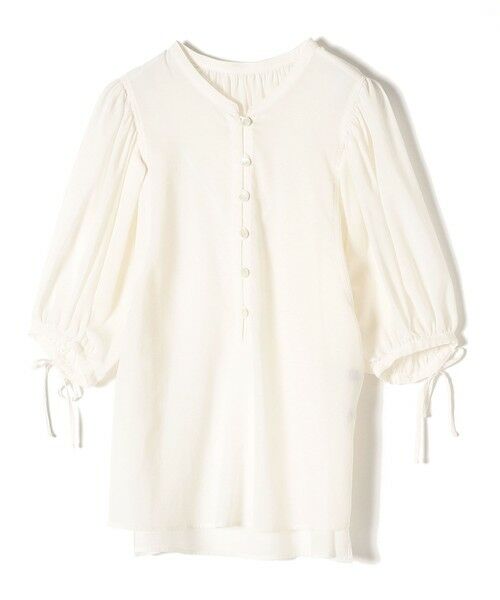 極美品✨定価１.４万❤️　オフホワイト　シップス　リボンカフスリーブブラウス セール】 リボンカフスリーブブラウス （シャツ・ブラウス