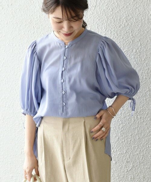 極美品✨定価１.４万❤️　オフホワイト　シップス　リボンカフスリーブブラウス セール】 リボンカフスリーブブラウス （シャツ・ブラウス