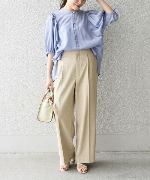 極美品✨定価１.４万❤️　オフホワイト　シップス　リボンカフスリーブブラウス セール】 リボンカフスリーブブラウス （シャツ・ブラウス