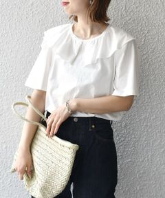SHIPS / シップス カットソー | フリルネックTEE◇
