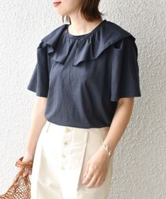 SHIPS / シップス カットソー | フリルネックTEE◇