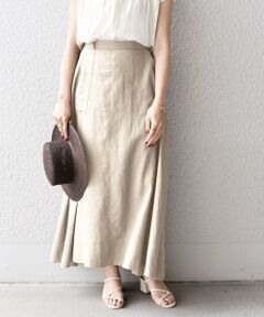 【WEB限定】〈手洗い可能〉リネンレーヨンベイカースカート◇