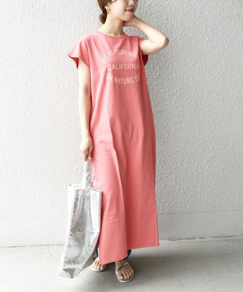 SHIPS for women / シップスウィメン ロング・マキシ丈ワンピース | 【SHIPS any別注】THE KNiTS: カレッジ ショートスリーブ TEE ワンピース | 詳細29