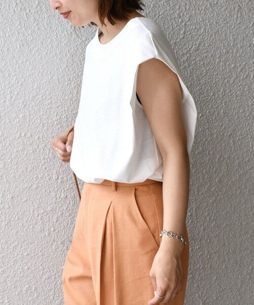 SHIPS / シップス カットソー | PrimaryNavyLabel:2WAYコットンクレアツイルノースリーブ | 詳細9