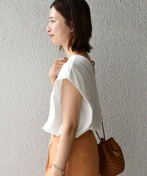 SHIPS / シップス カットソー | PrimaryNavyLabel:2WAYコットンクレアツイルノースリーブ | 詳細10