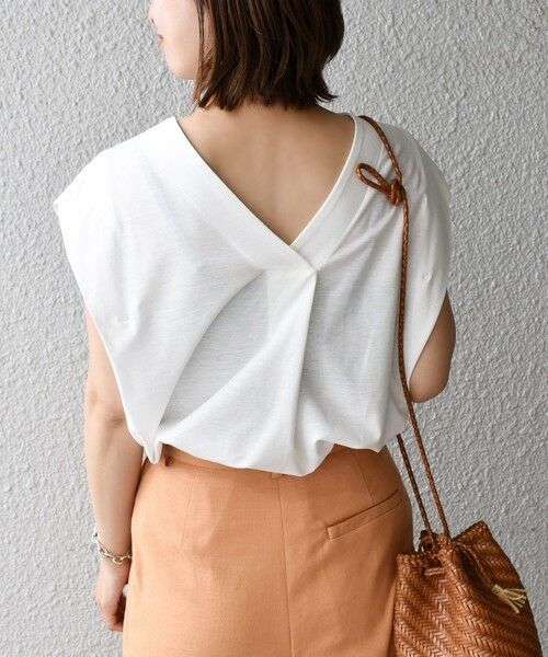 SHIPS / シップス カットソー | PrimaryNavyLabel:2WAYコットンクレアツイルノースリーブ | 詳細11