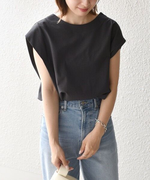 SHIPS / シップス カットソー | PrimaryNavyLabel:2WAYコットンクレアツイルノースリーブ | 詳細14