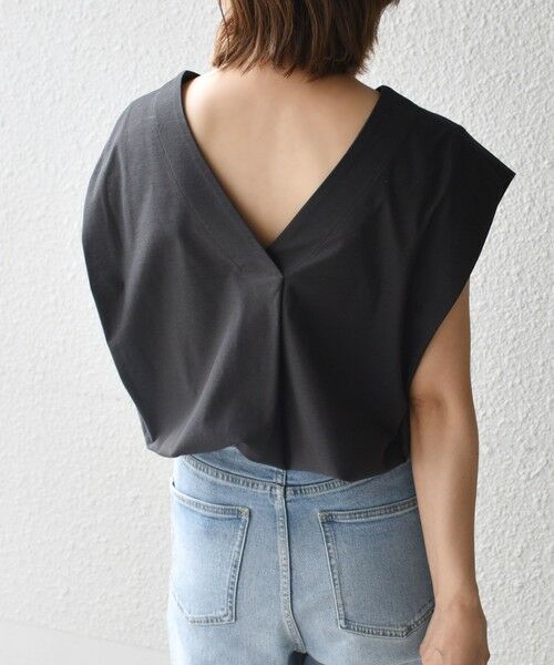 SHIPS / シップス カットソー | PrimaryNavyLabel:2WAYコットンクレアツイルノースリーブ | 詳細16