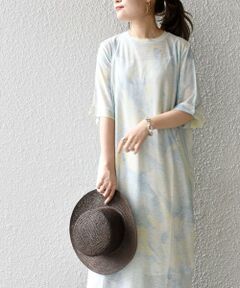 SHIPS / シップス ミニ丈・ひざ丈ワンピース | ドローイングプリントシアーワンピース