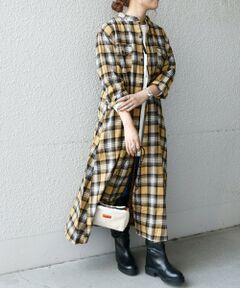 SHIPS / シップス ロング・マキシ丈ワンピース | 【SHIPS any別注】Lee:〈ウォッシャブル〉バンドカラー チェック シャツ ワンピース2