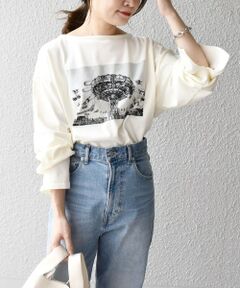 【WEB限定】スリットスリーブボートネックフォトTEE◇