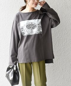 【WEB限定】スリットスリーブボートネックフォトTEE◇