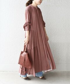 SHIPS / シップス ロング・マキシ丈ワンピース | DEVEAUXプリントティアードワンピース◇