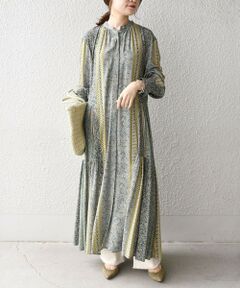 SHIPS / シップス ロング・マキシ丈ワンピース | DEVEAUXプリントティアードワンピース◇