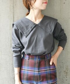 SHIPS / シップス カットソー | SHIPS any:〈ウォッシャブル〉ビックカラー ロングスリーブ TEE