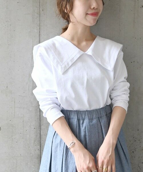 SHIPS / シップス カットソー | SHIPS any:〈ウォッシャブル〉ビックカラー ロングスリーブ TEE | 詳細6