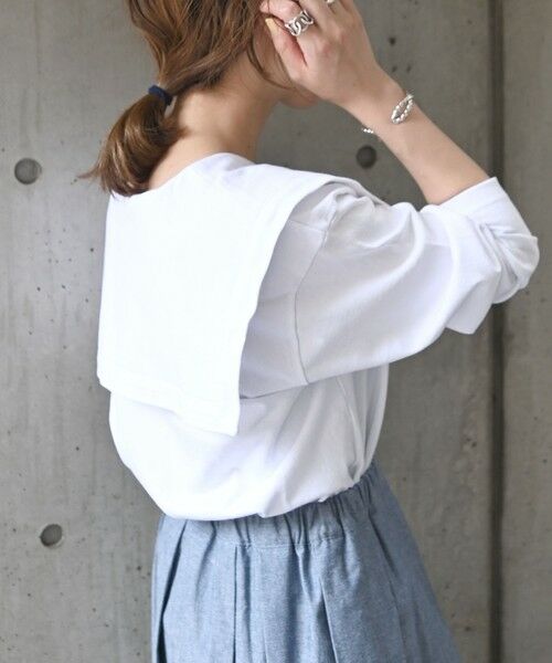 SHIPS / シップス カットソー | SHIPS any:〈ウォッシャブル〉ビックカラー ロングスリーブ TEE | 詳細8