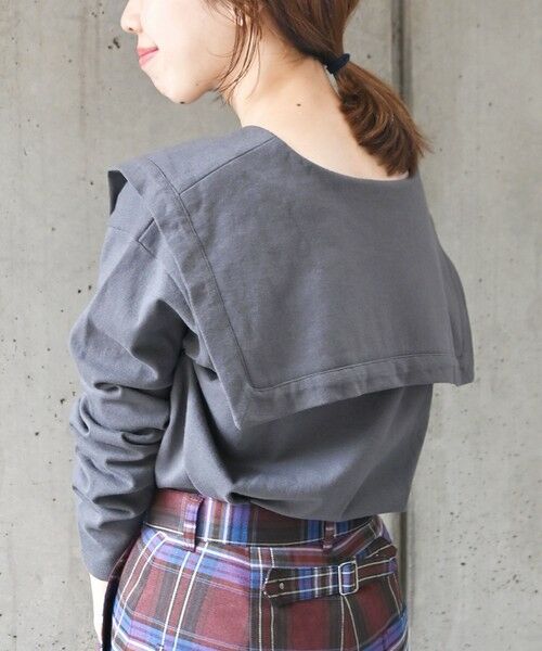 SHIPS / シップス カットソー | SHIPS any:〈ウォッシャブル〉ビックカラー ロングスリーブ TEE | 詳細15