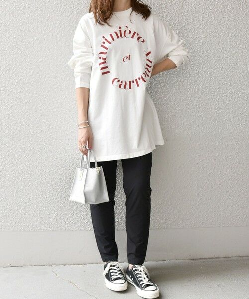 SHIPS for women / シップスウィメン カットソー | SHIPS any:〈ウォッシャブル〉COMFY ロゴ ロングスリーブ TEE | 詳細20