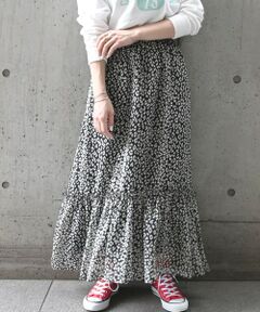 SHIPS / シップス ロング・マキシ丈スカート | SHIPS any:〈ウォッシャブル〉アニマル ヘム ギャザー スカート