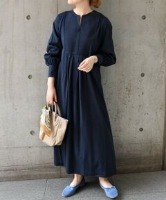 SHIPS / シップス ロング・マキシ丈ワンピース | SHIPS any:〈ウォッシャブル〉ステッチ ヨーク ワンピース