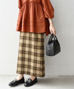 【WEB限定】〈手洗い可能〉バルキーシャギーチェックスカート◇